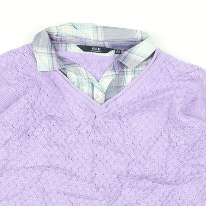 Isle Essentials Womens Purple   Pullover Jumper Size 12