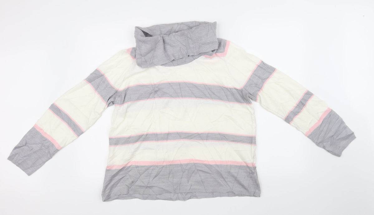 Marks & Spencer Collection Womens Yellow Striped  Pullover Jumper Size 16