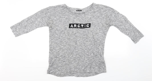 Womens UK Size M cropp Grey Basic T-Shirt