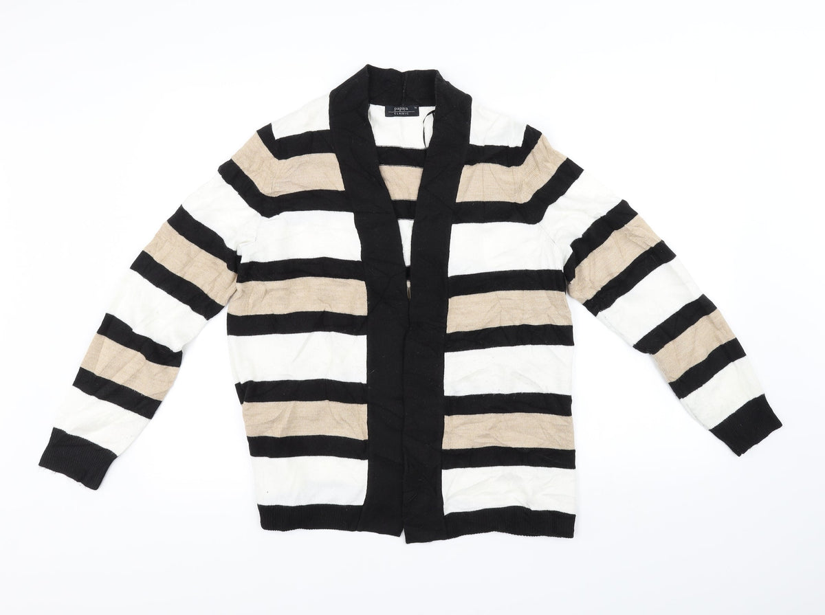Papaya Womens Black Striped  Pullover Jumper Size 16