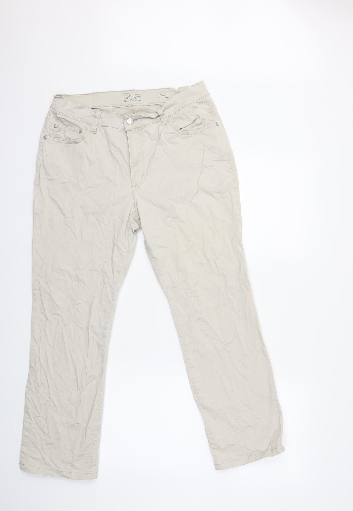 Pioneer Womens Beige   Trousers  Size 42 in L30 in