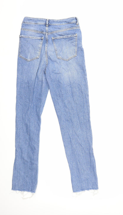 Dorothy Perkins Womens Blue  Denim Straight Jeans Size 10 L31 in