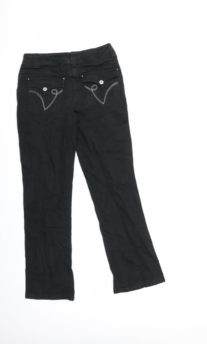 X-Mail Womens Black  Denim Flared Jeans Size 10 L29 in