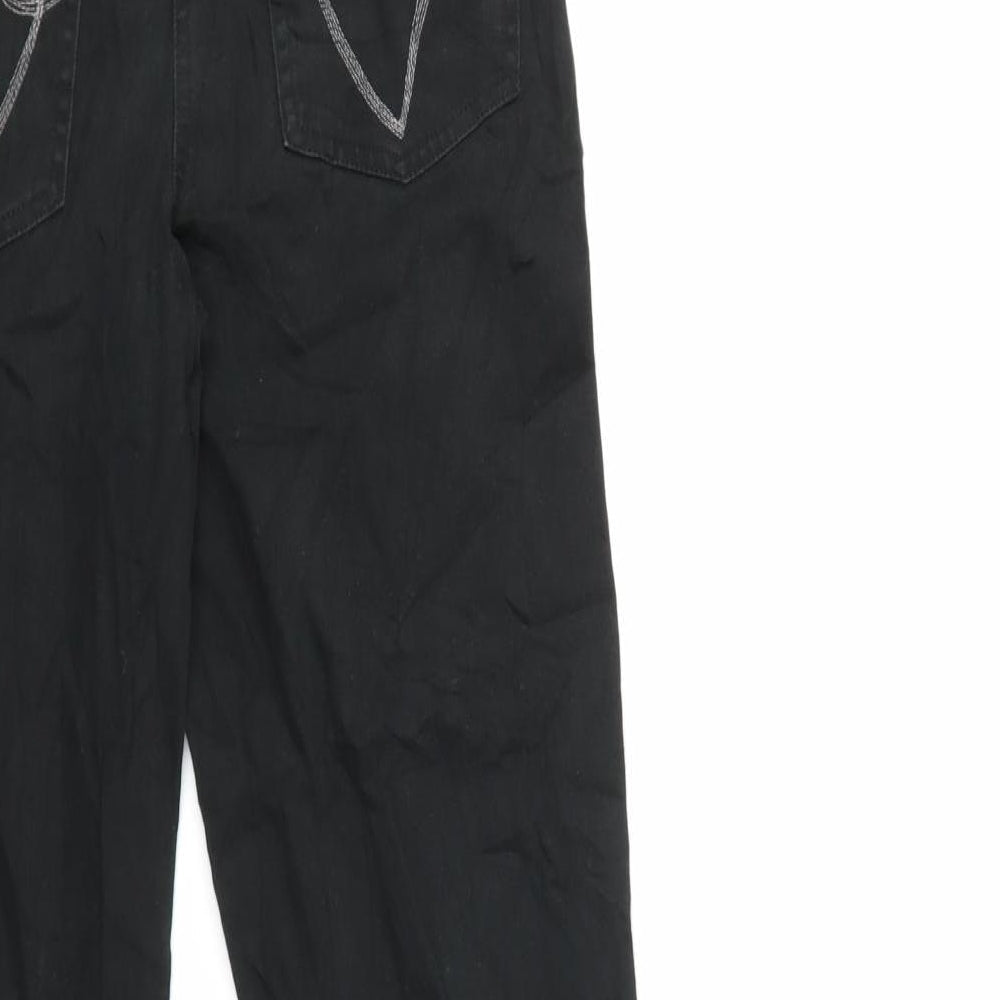 X-Mail Womens Black  Denim Flared Jeans Size 10 L29 in