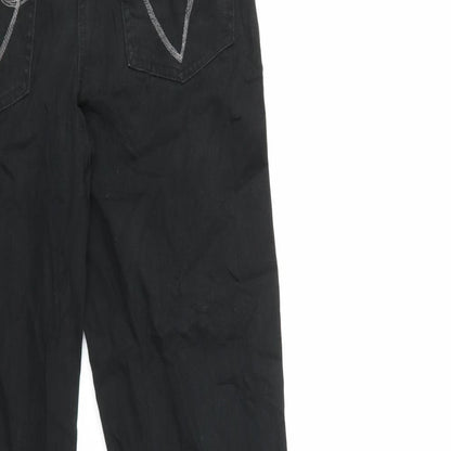 X-Mail Womens Black  Denim Flared Jeans Size 10 L29 in
