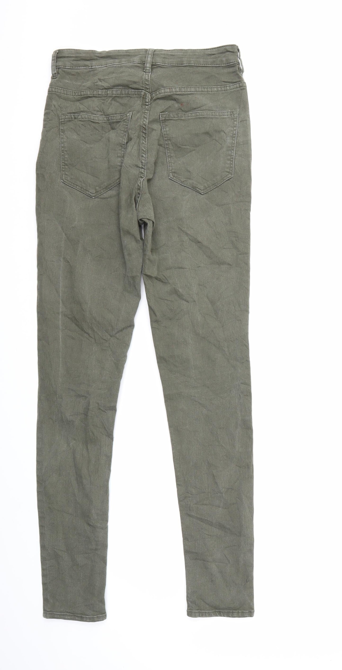 Womens UK Size 10 H&M Regular Fit Skinny Green Jeans
