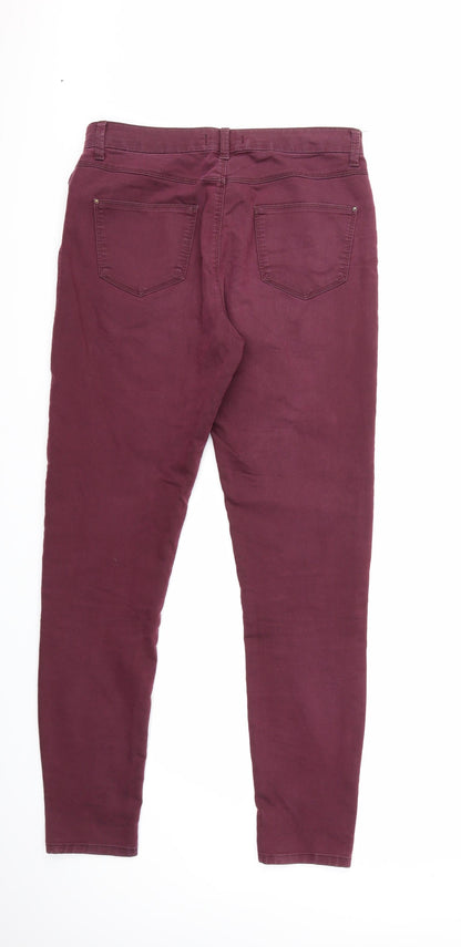 Marks and Spencer Womens Red  Denim Skinny Jeans Size 12 L30 in