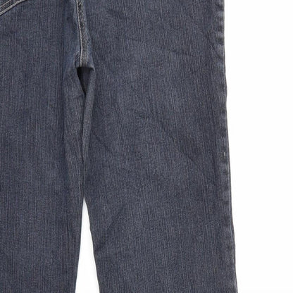 HANNA Womens Blue  Denim Straight Jeans Size 14 L31 in