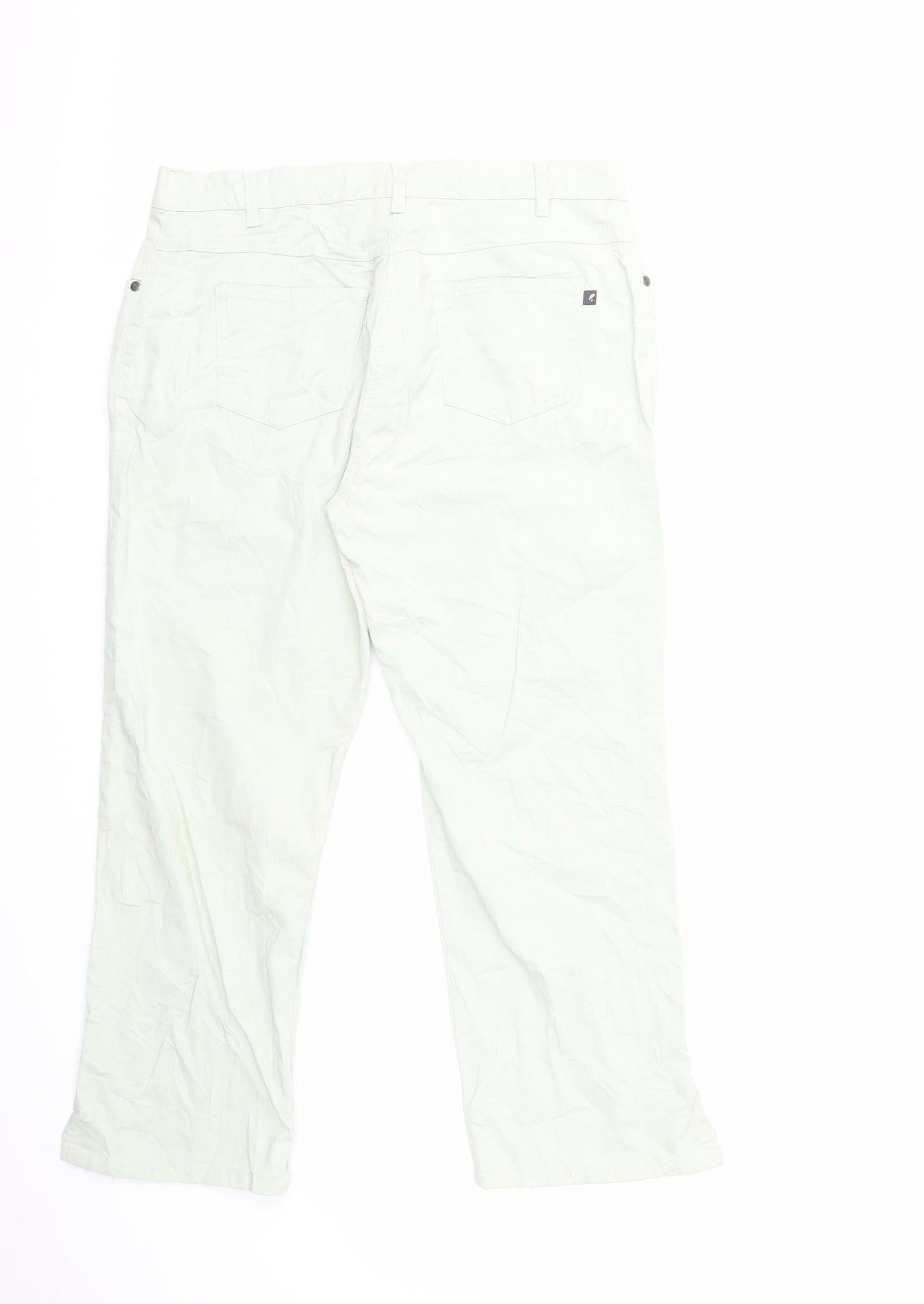 Womens UK Size 16 Camaïeu Regular Fit Cropped Green Trousers