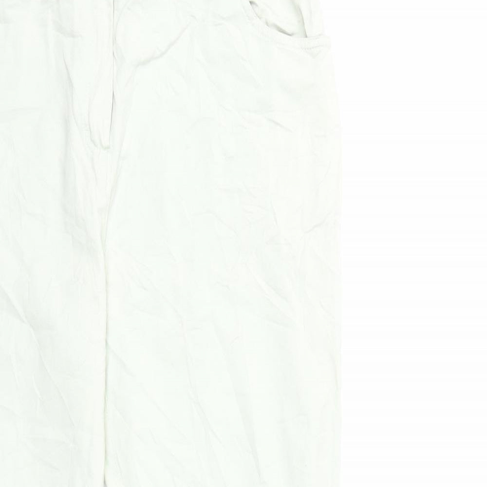 Womens UK Size 16 Camaïeu Regular Fit Cropped Green Trousers