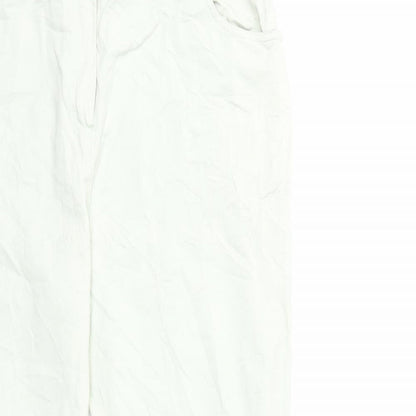 Womens UK Size 16 Camaïeu Regular Fit Cropped Green Trousers
