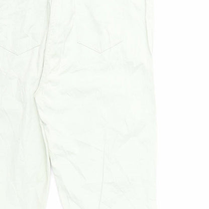 Womens UK Size 16 Camaïeu Regular Fit Cropped Green Trousers