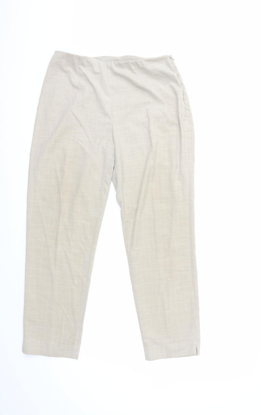 Womens UK Size 14 Marks and Spencer Regular Fit  Beige Trousers
