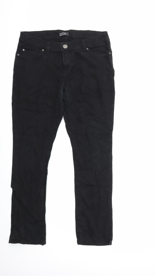 Only Womens Black  Denim Straight Jeans Size 44 in L32 in