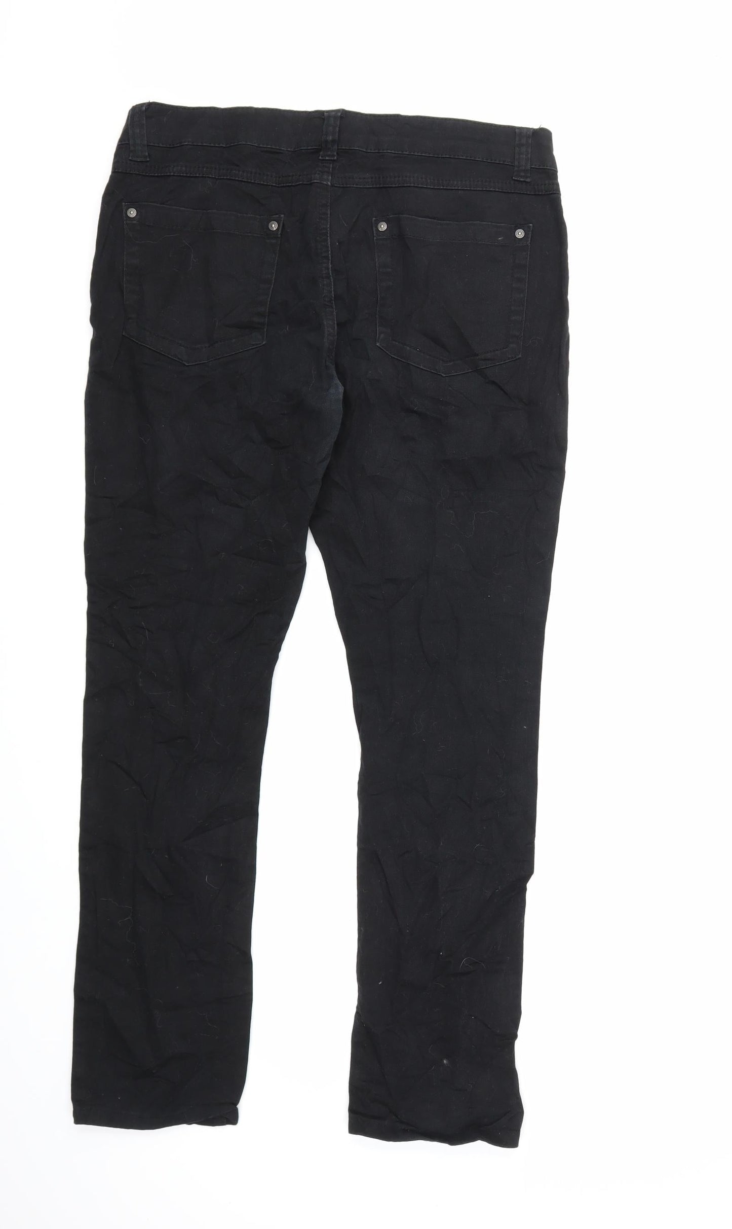 Only Womens Black  Denim Straight Jeans Size 44 in L32 in