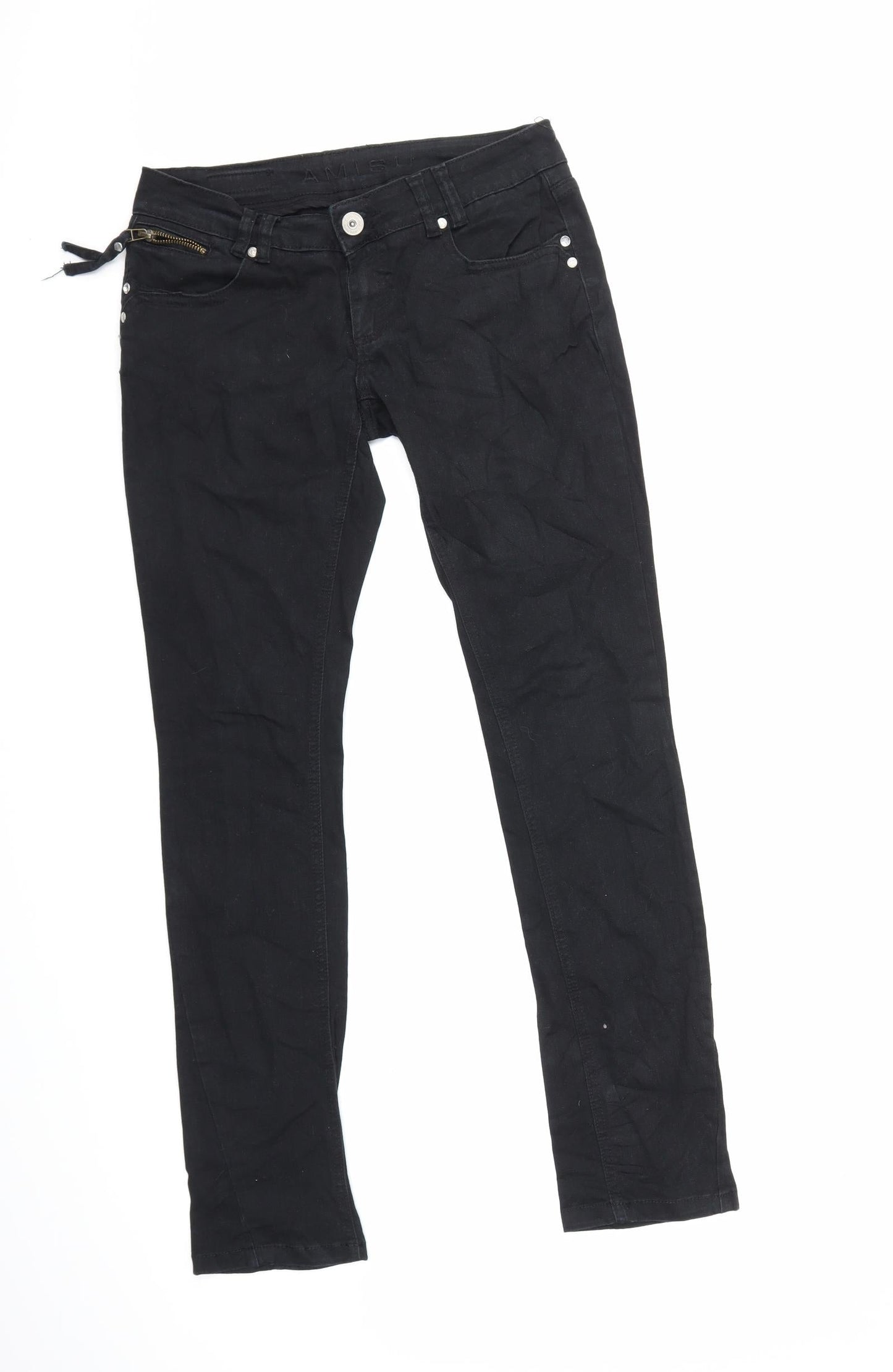 Womens UK Size 27 in Amisu Regular Fit Skinny Black Jeans