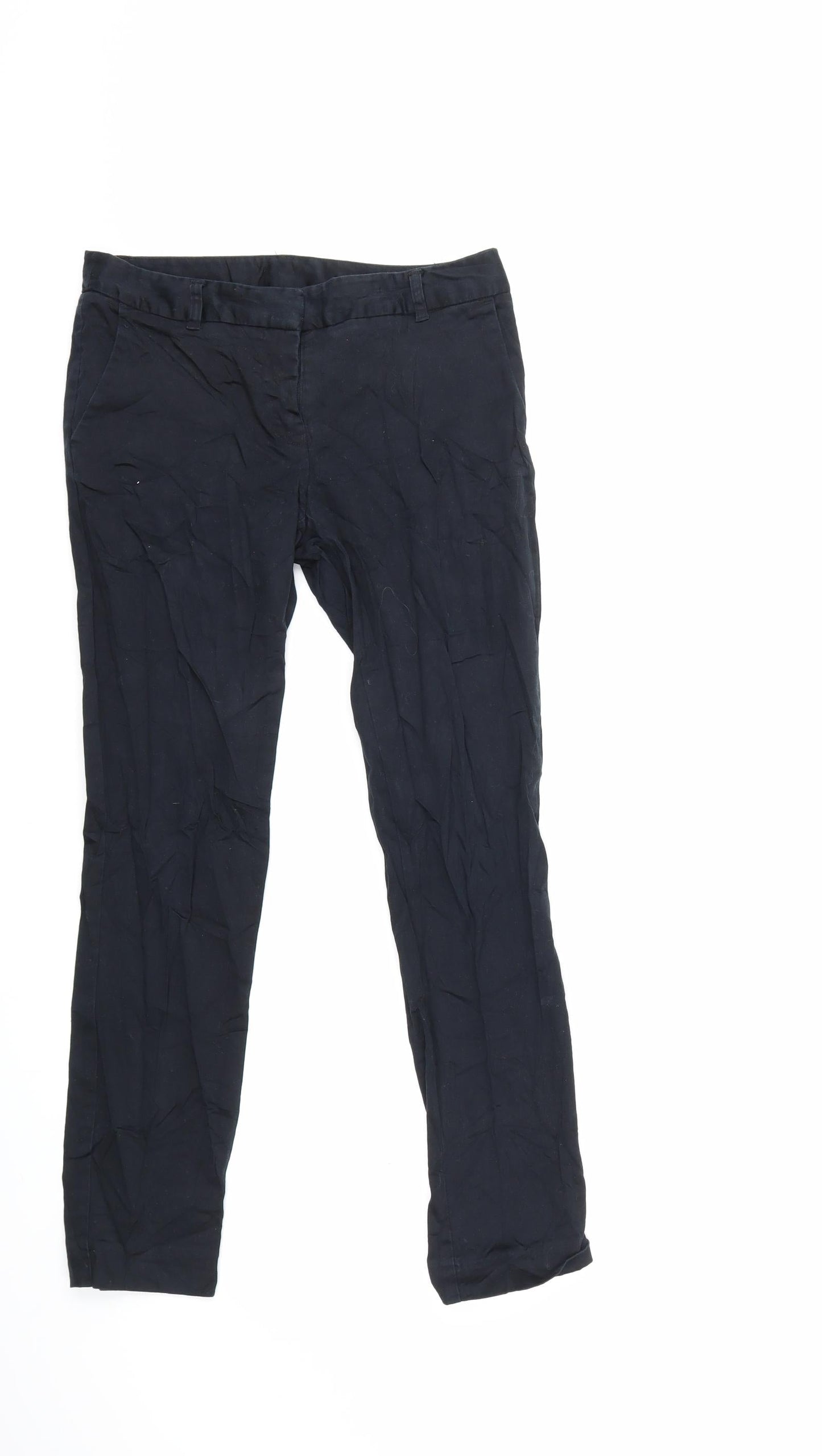 Womens UK Size 30 in Blue Motion Regular Fit  Black Trousers