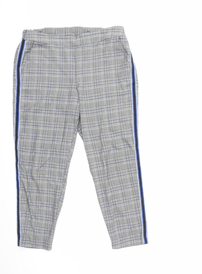 Primark Womens Grey Check  Trousers  Size 12 L26 in