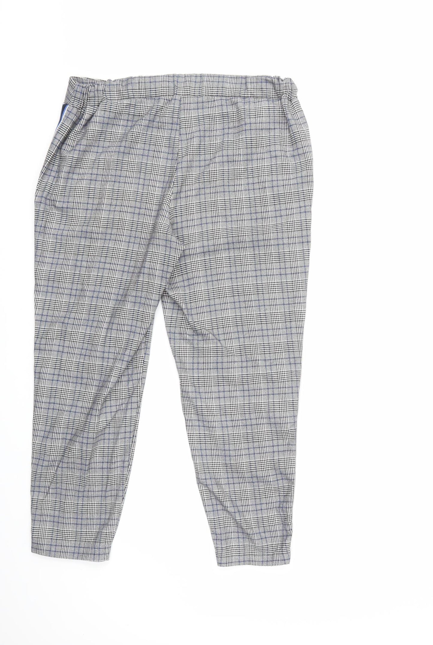 Primark Womens Grey Check  Trousers  Size 12 L26 in
