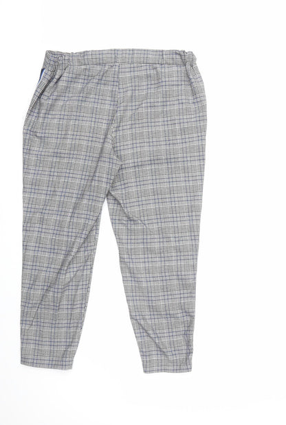 Primark Womens Grey Check  Trousers  Size 12 L26 in