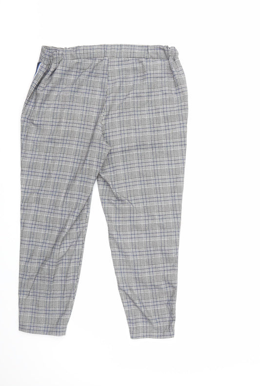 Primark Womens Grey Check  Trousers  Size 12 L26 in