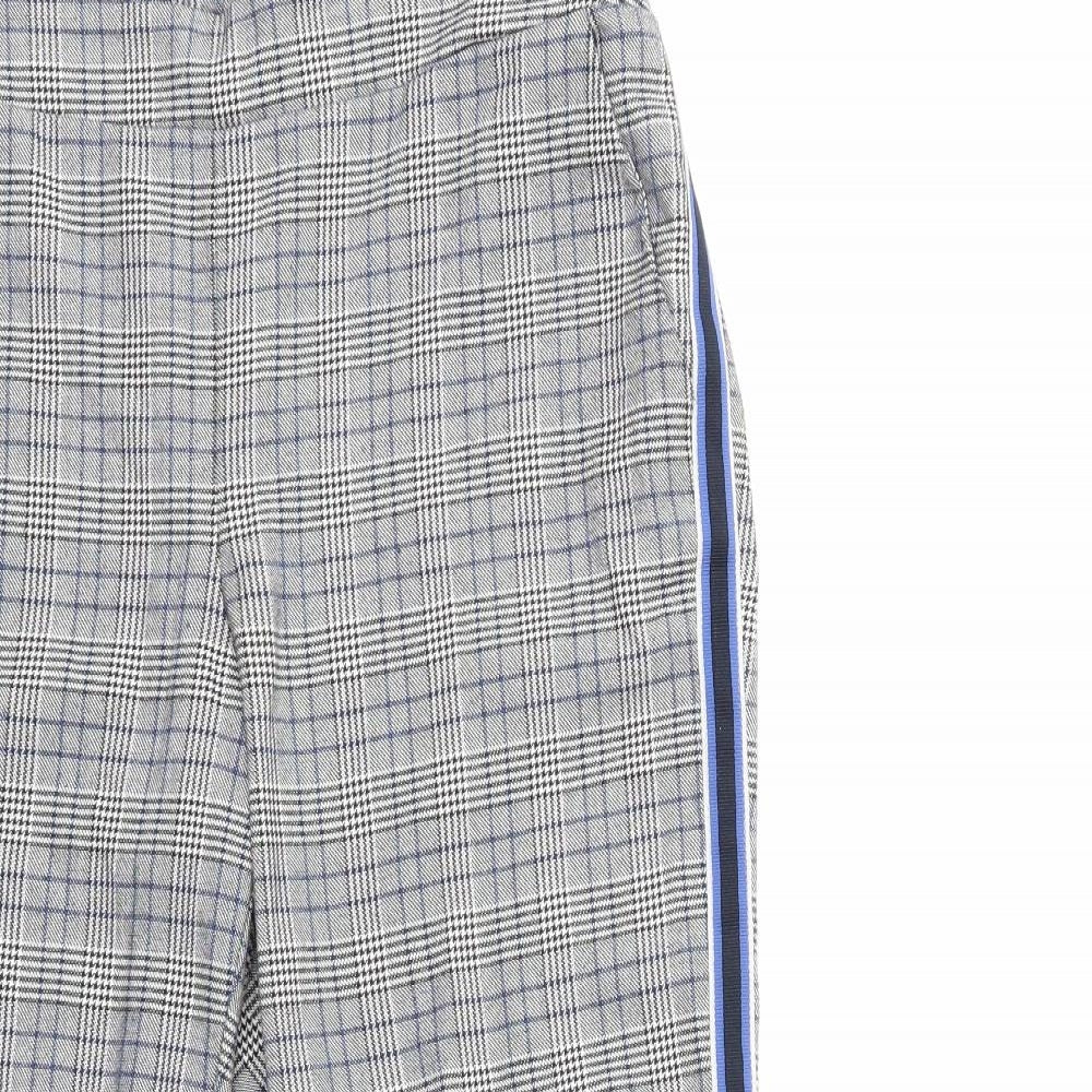 Primark Womens Grey Check  Trousers  Size 12 L26 in