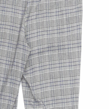 Primark Womens Grey Check  Trousers  Size 12 L26 in