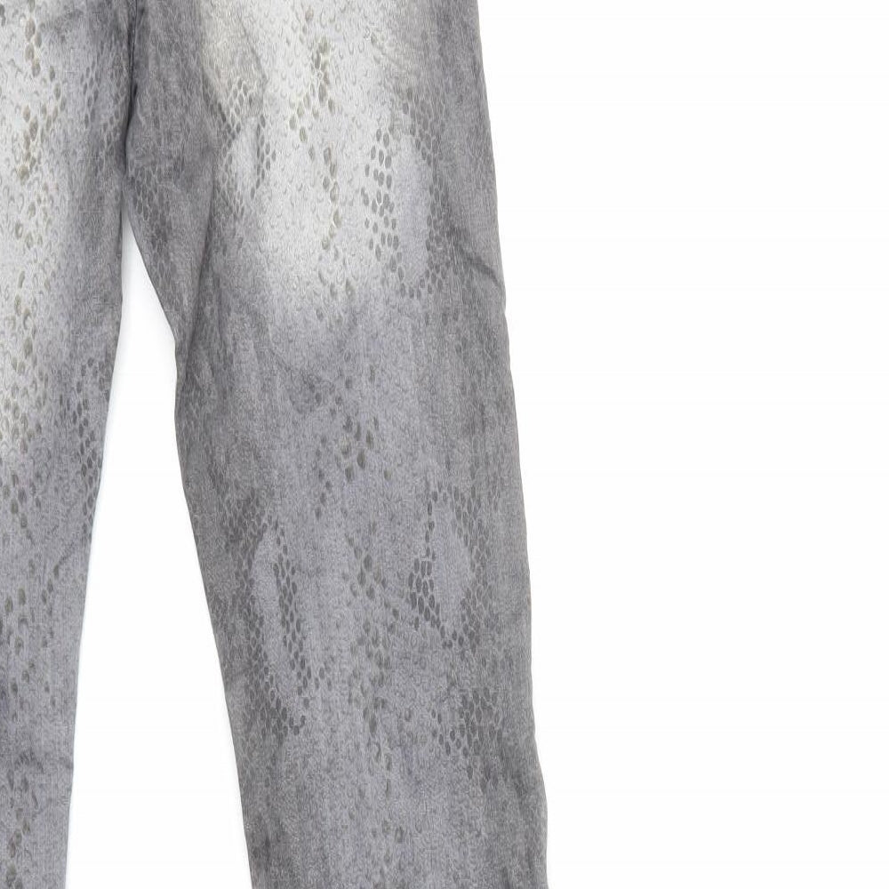 stop+go Womens Grey Animal Print Denim Straight Jeans Size 26 in L32 in