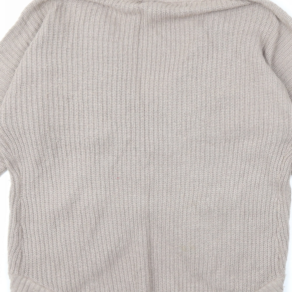 Warehouse Womens Beige  Knit Cardigan Jumper Size 10