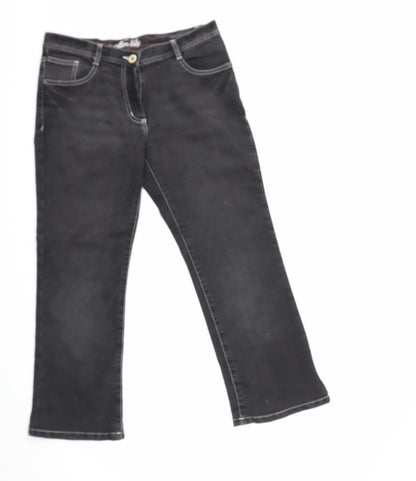 ALLEN SALLY Womens Black  Denim Straight Jeans Size 30 in L27 in
