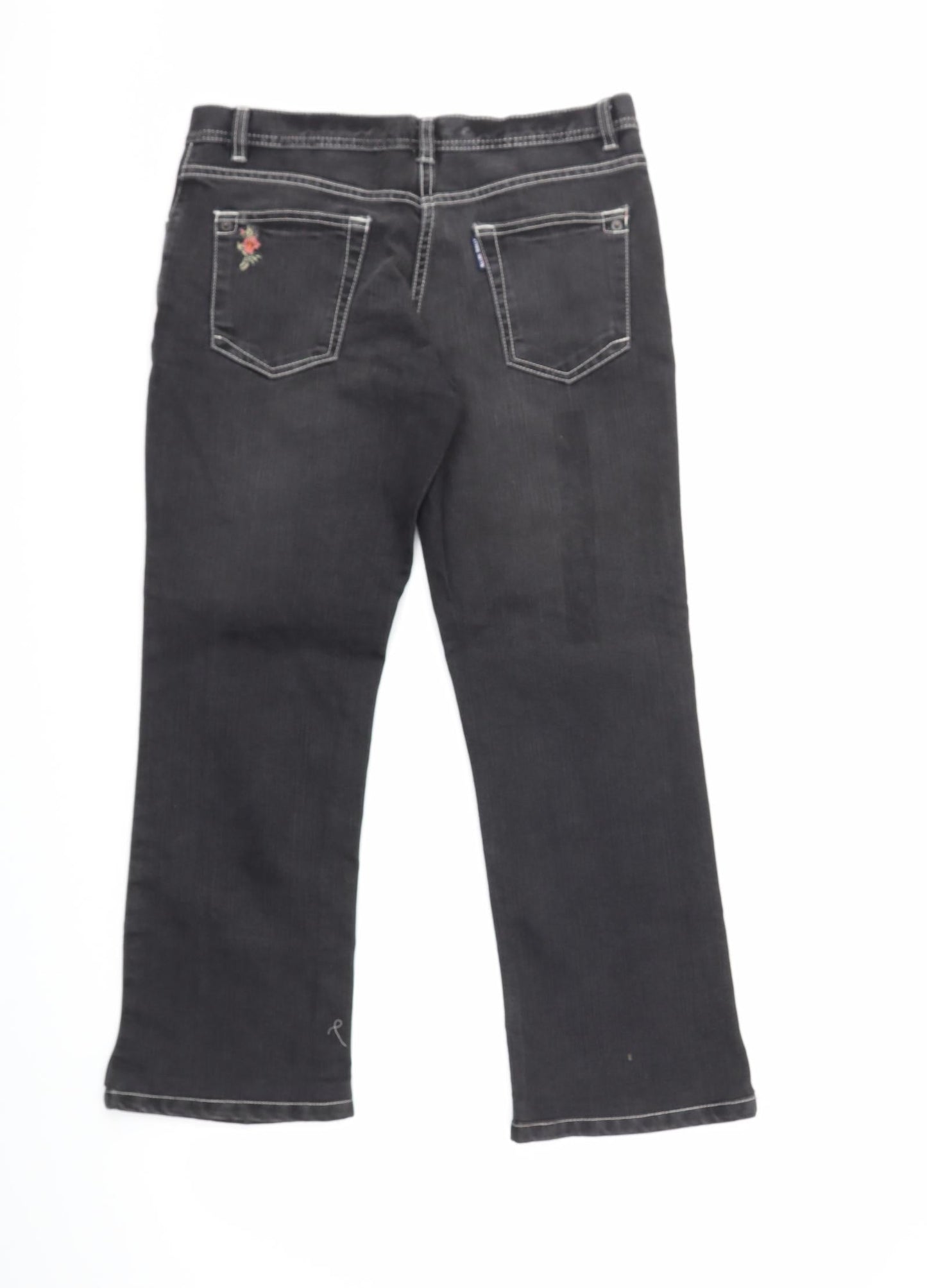 ALLEN SALLY Womens Black  Denim Straight Jeans Size 30 in L27 in