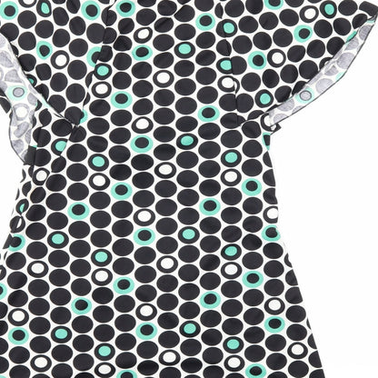 109 F Womens Black Polka Dot  Basic Blouse Size L
