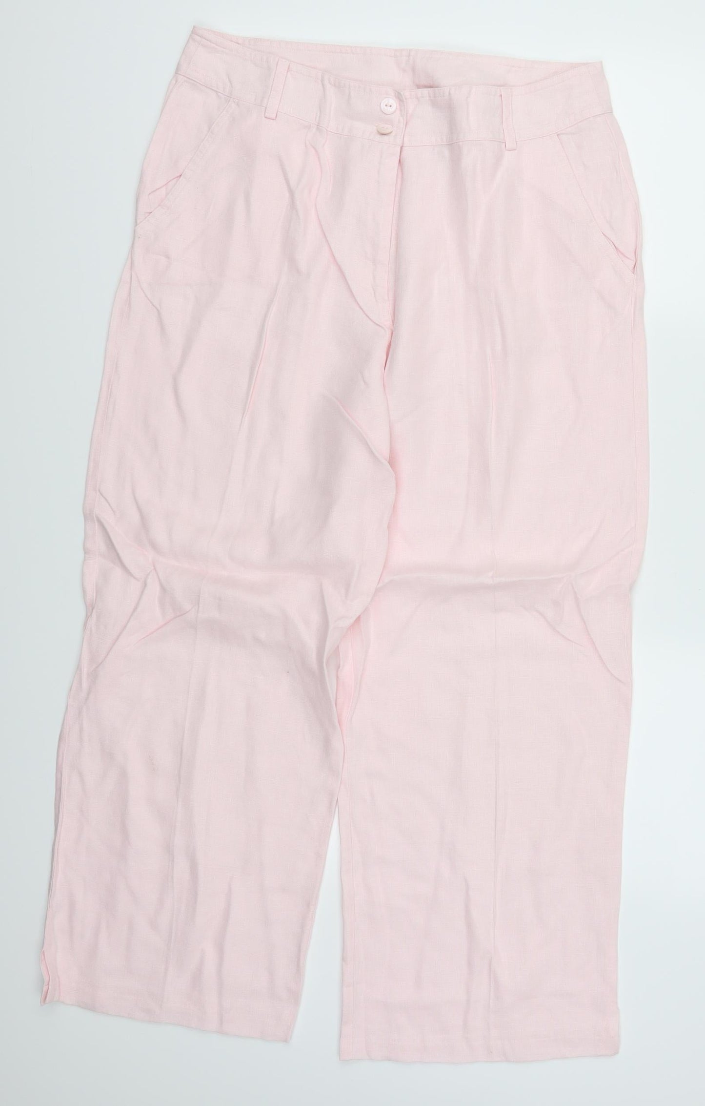 Womens UK Size 16 Gold Regular Fit  Pink Trousers