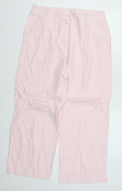 Womens UK Size 16 Gold Regular Fit  Pink Trousers