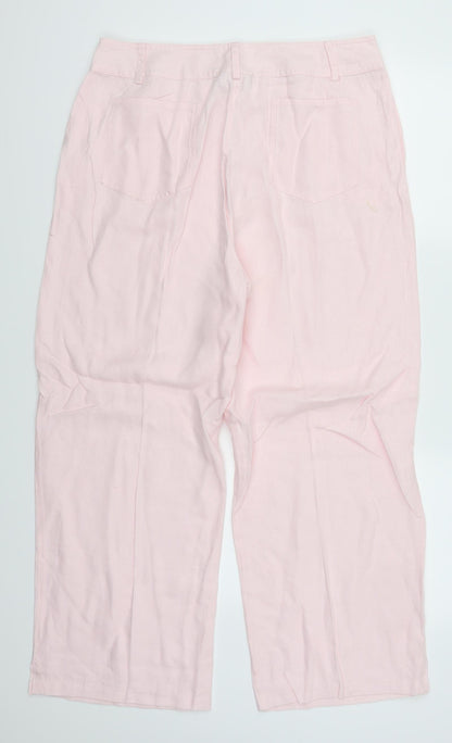 Womens UK Size 16 Gold Regular Fit  Pink Trousers