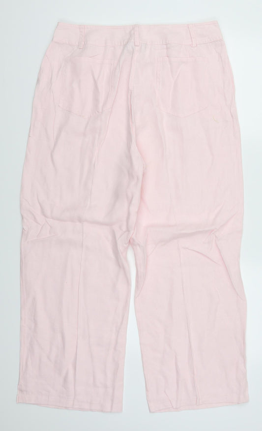 Womens UK Size 16 Gold Regular Fit  Pink Trousers