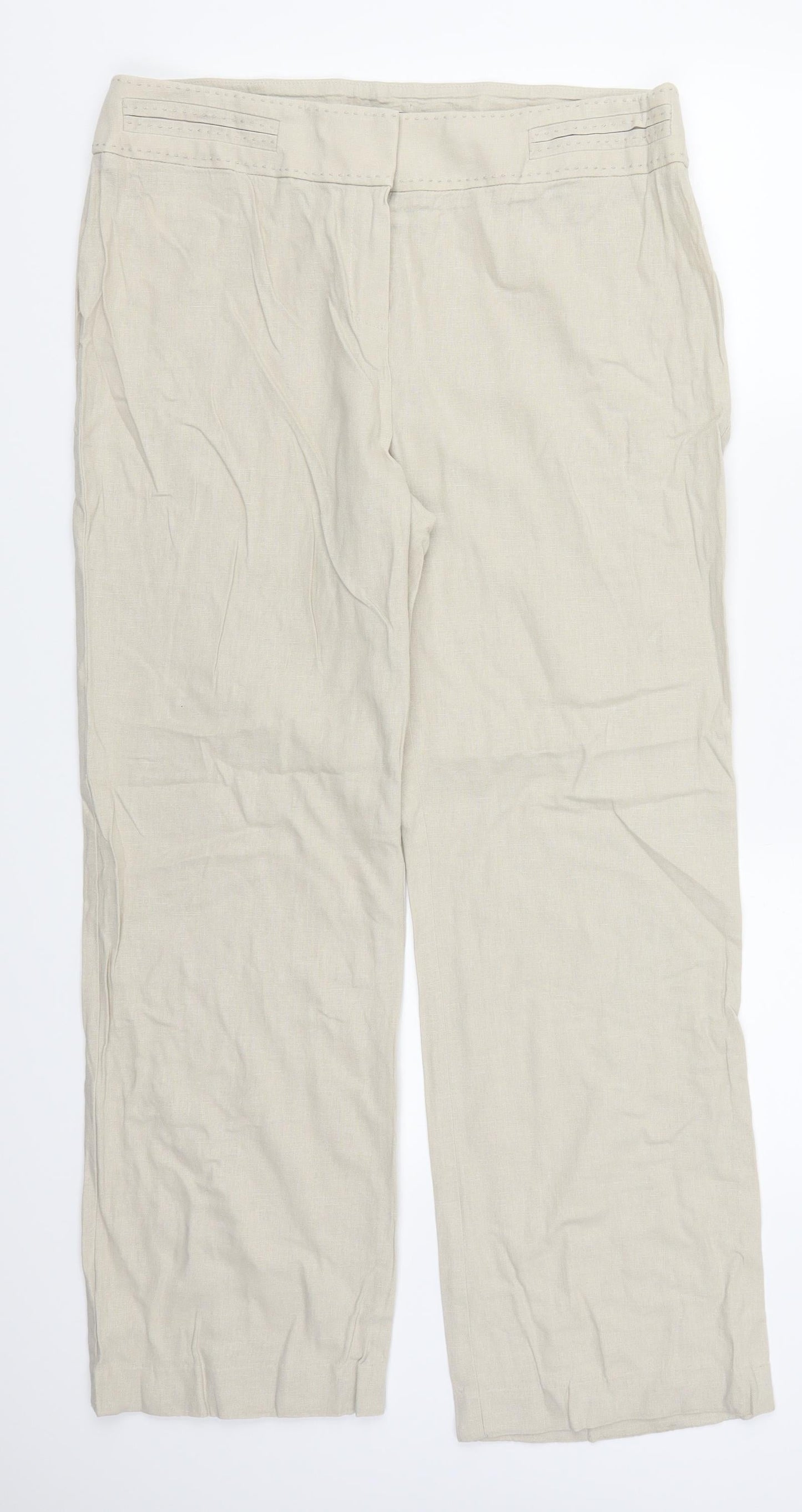 Womens UK Size 34 in Marks and Spencer Regular Fit  Beige Trousers