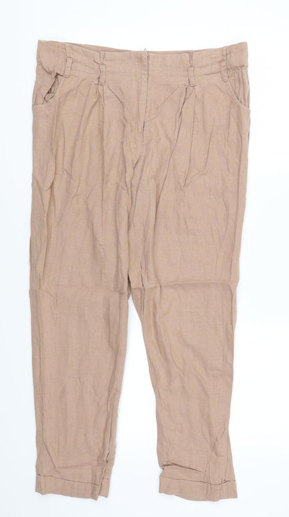 New Look Womens Brown   Trousers  Size 12 L25 in