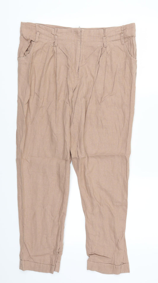 New Look Womens Brown   Trousers  Size 12 L25 in