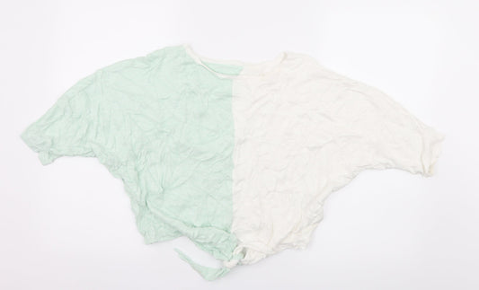 Phase Eight Womens Green Colourblock Jersey Basic T-Shirt Size S