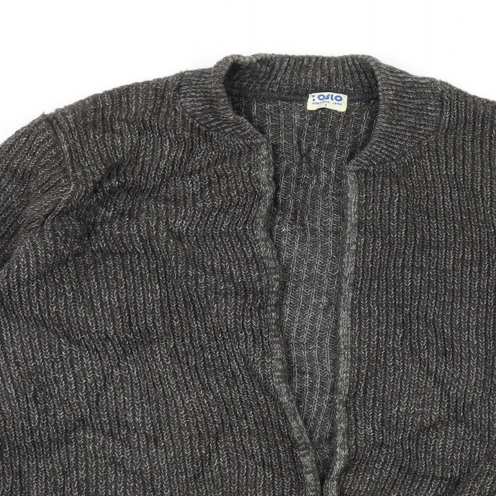 Oslo Womens Grey  Knit Cardigan Jumper Size S