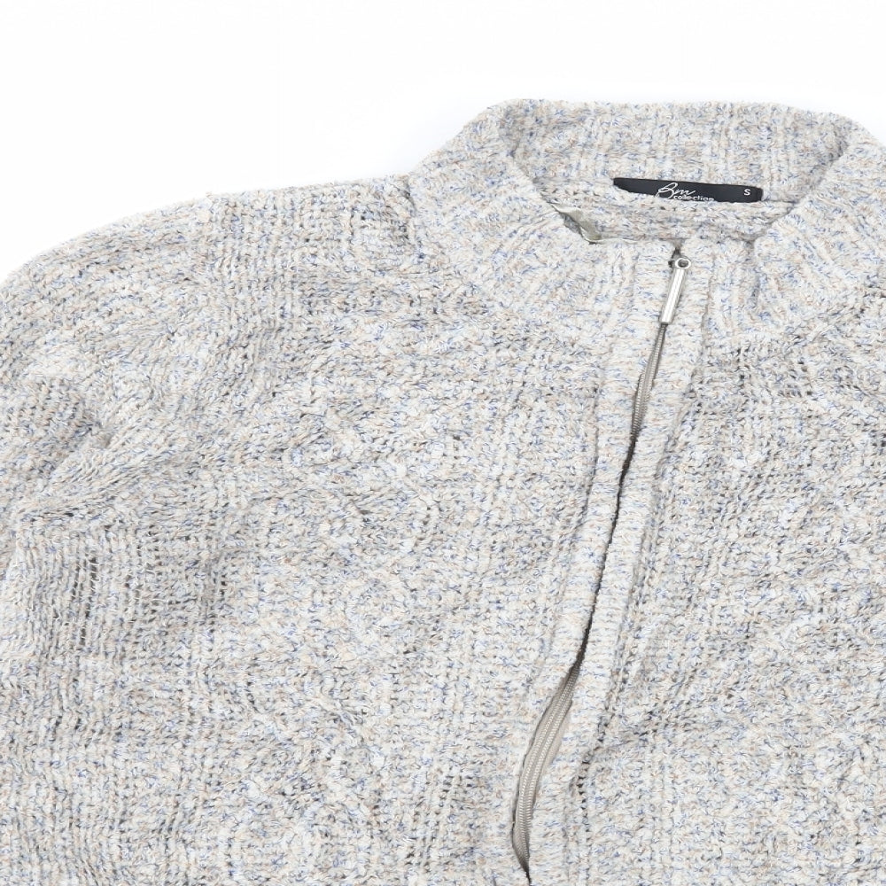 Bonmarché Womens Grey  Knit Full Zip Jumper Size S