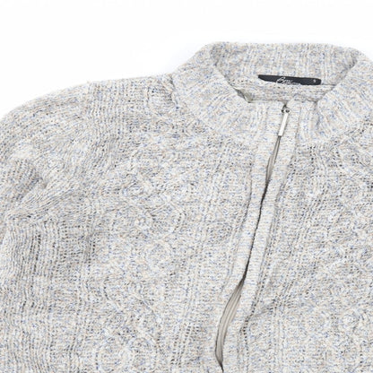 Bonmarché Womens Grey  Knit Full Zip Jumper Size S