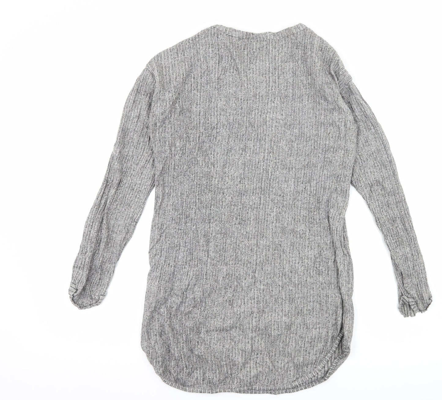 Womens UK Size 8 Topshp Grey Basic T-Shirt