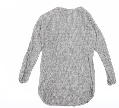 Womens UK Size 8 Topshp Grey Basic T-Shirt