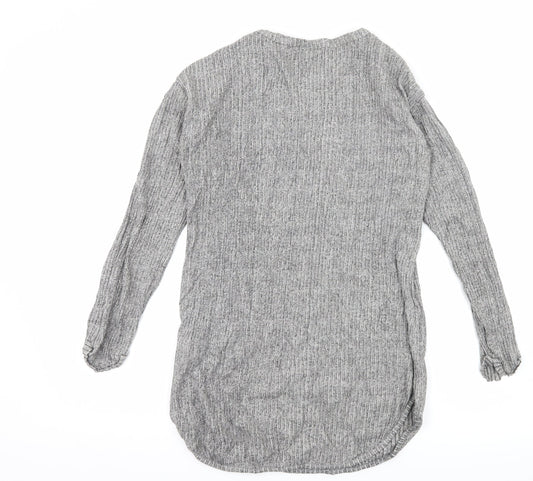Womens UK Size 8 Topshp Grey Basic T-Shirt