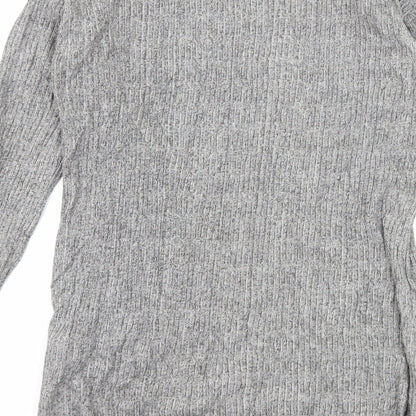 Womens UK Size 8 Topshp Grey Basic T-Shirt