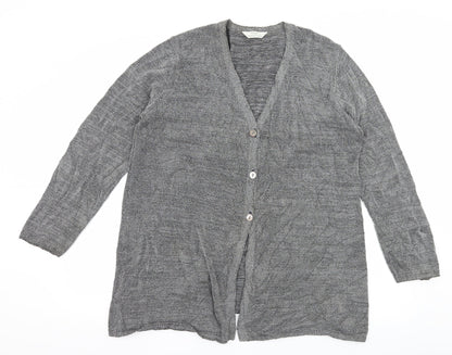 St Michael Womens Grey  Knit Cardigan Jumper Size 18