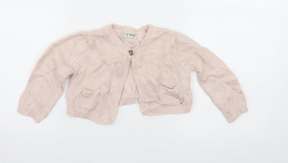 NEXT Girls Pink  Knit Cape Jumper Size 12-18 Months