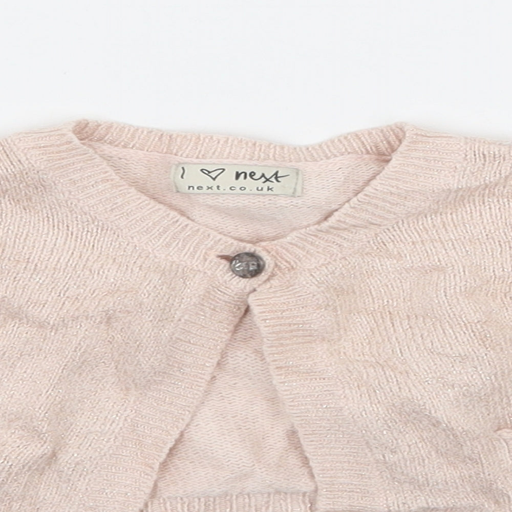 NEXT Girls Pink  Knit Cape Jumper Size 12-18 Months